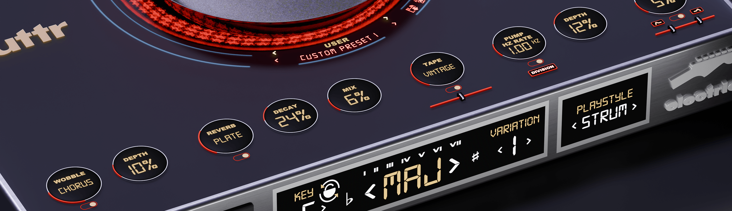 Close-up view of the Buttr plugin interface