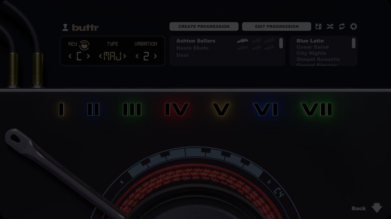 Buttr progression menu interface